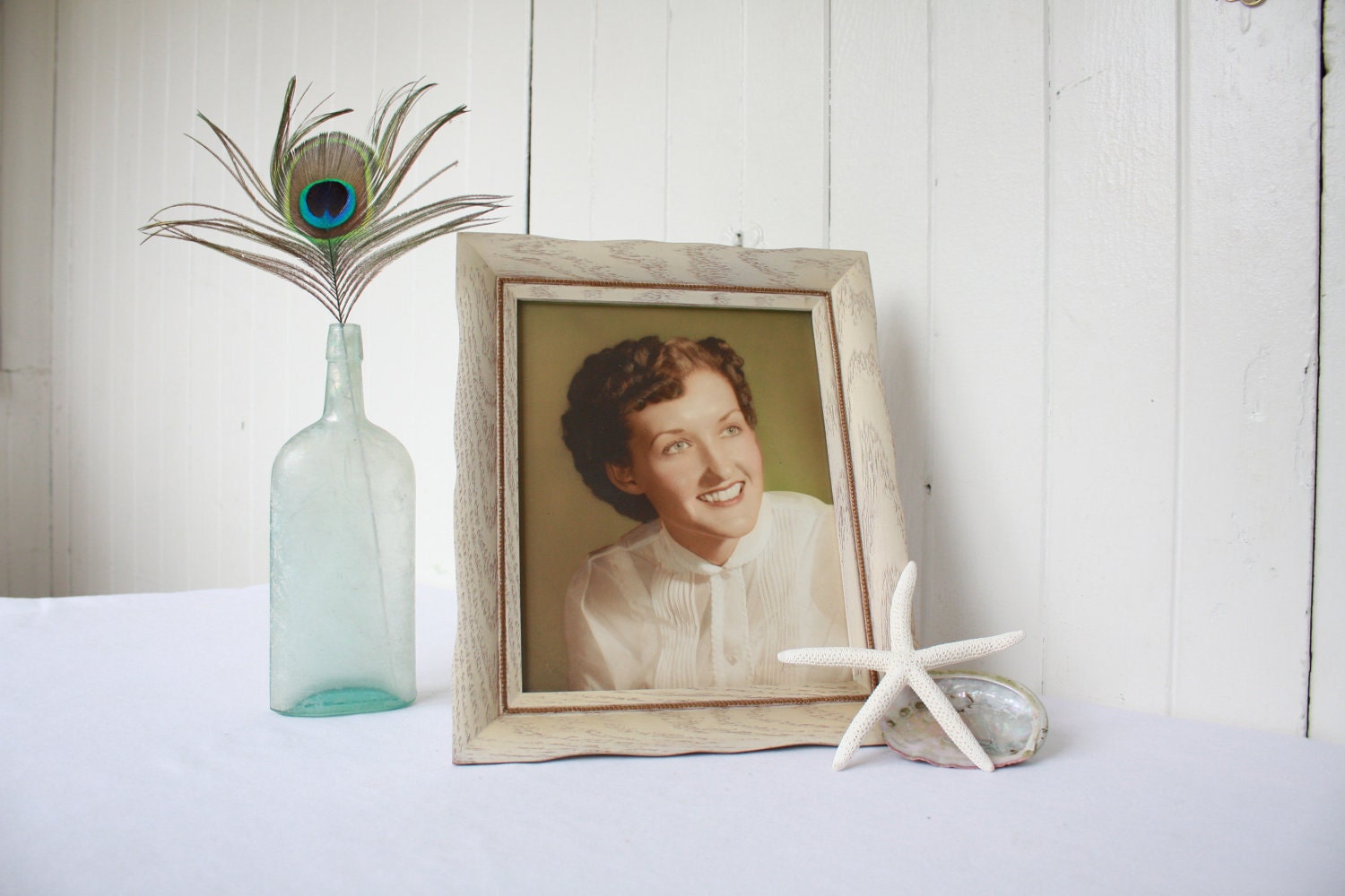 Vintage Photograph Portrait, 1950s Portrait, Color Portrait, Framed Photograph, Framed Portrait