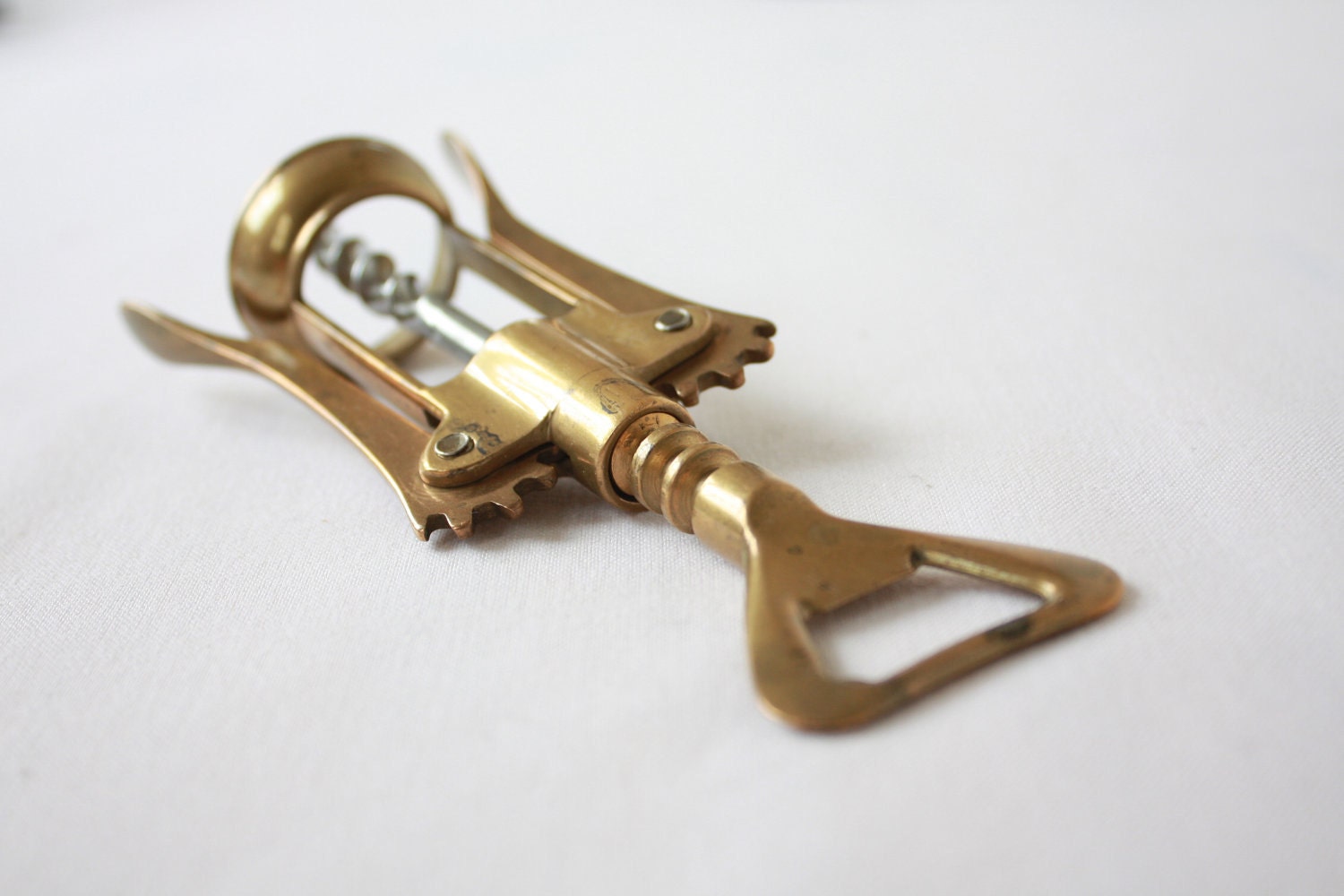 Brass Corkscrew Vintage Retro Stamped by SummerHolidayVintage