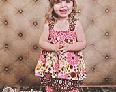 The Kasey - Reverse Knot Double Layer Dress Top Green Brown Pink Ruffle Capri Outfit