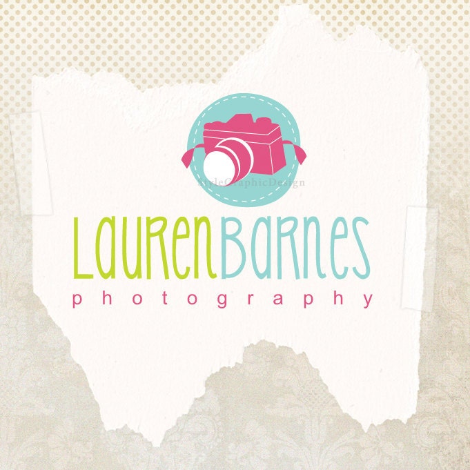 Premade photography logo design camera attractive logo hand drawn pre made ooak logo design and watermark