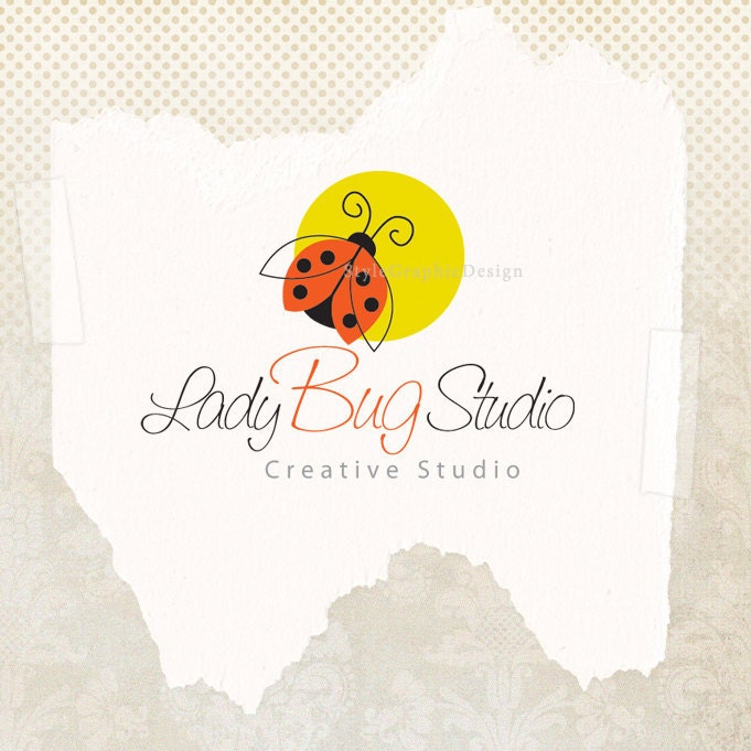 Lady bug premade logo design and watermark - business logo
