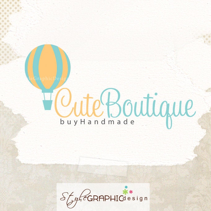 Cute balloon premade logo boutique logo website logo never resold and watermark