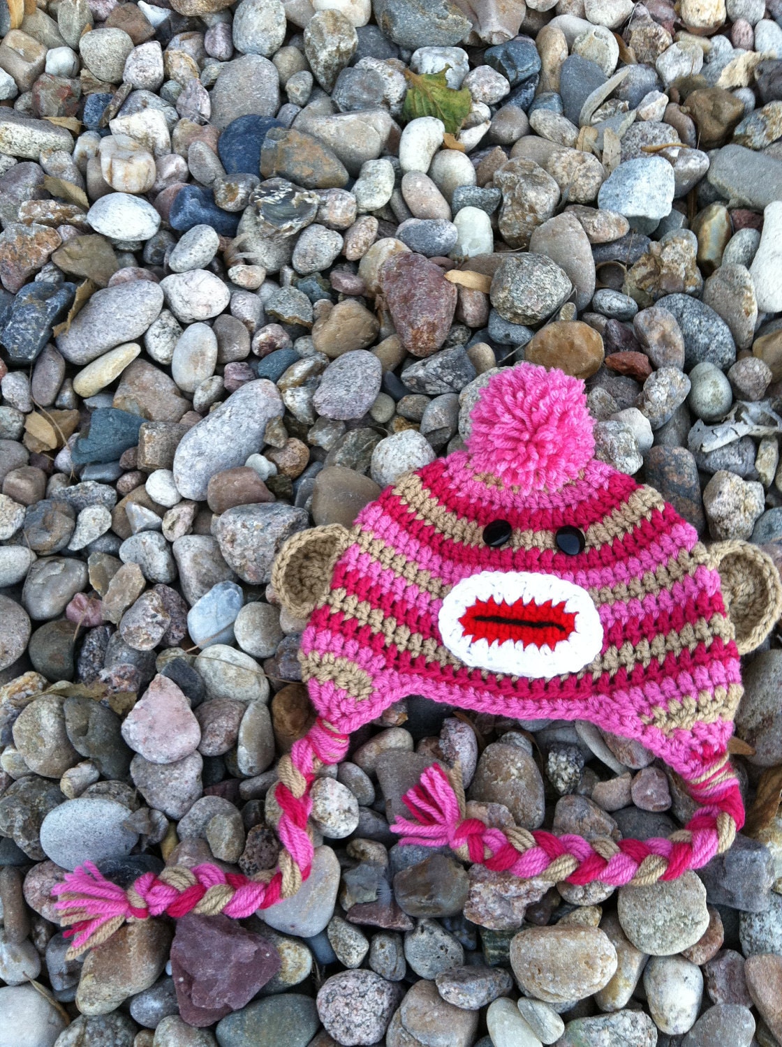 Sock Monkey Hat for Girls