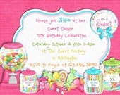 Candy Sweet Shoppe Birthday Invitation - Printable Choose Your Color Il_170x135