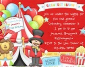 Circus Birthday Invitation Printable Custom Il_170x135