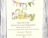 Gender Reveal Baby Shower Invitation Party Printable and Custom Choose Your Color