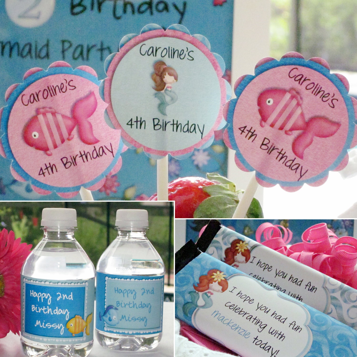 Little Mermaid Birthday Party Package - Customized You Print Digital File Il_570xn