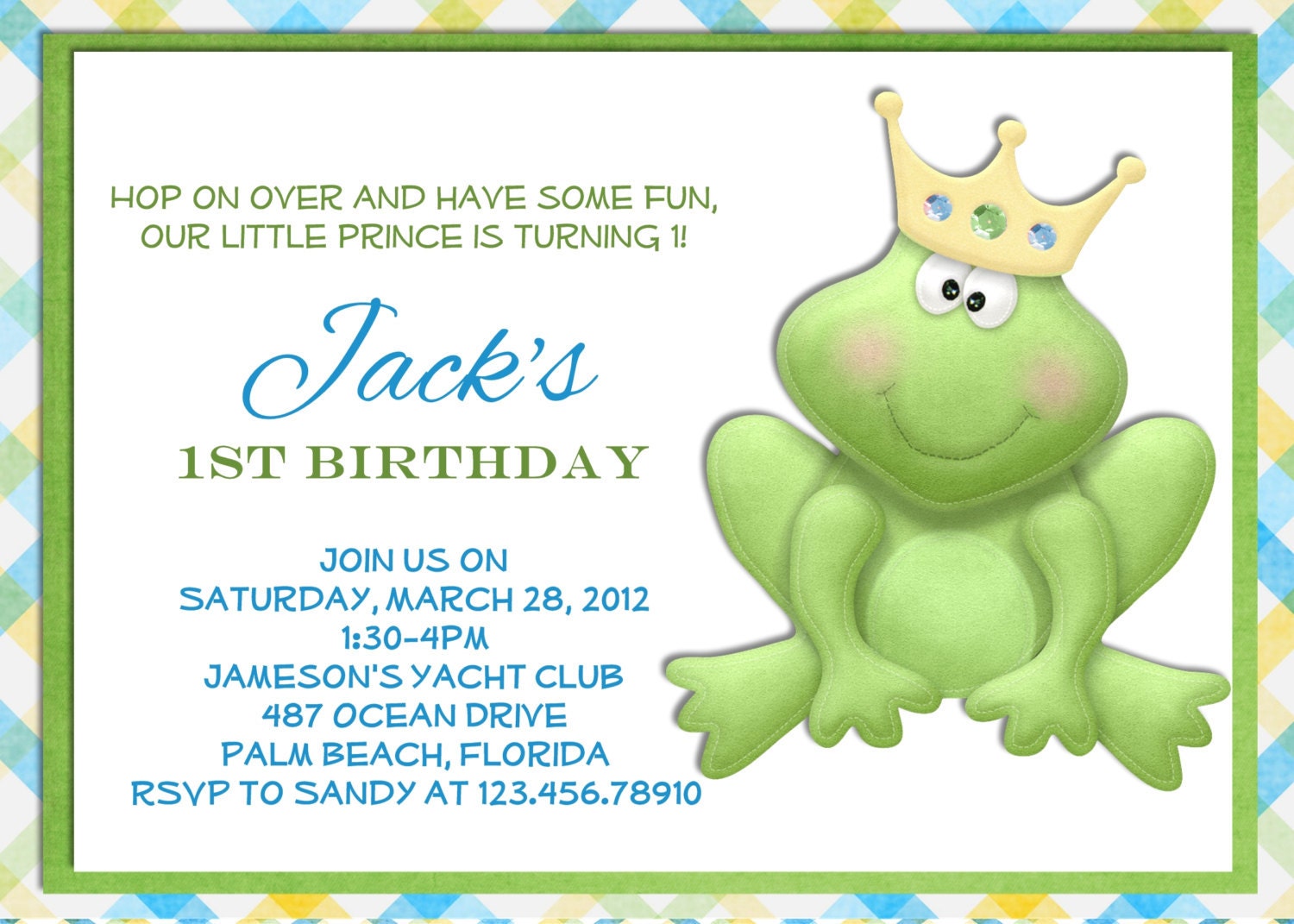 Frog Prince Birthday Invitation - Custom and Printable Invite Il_570xn