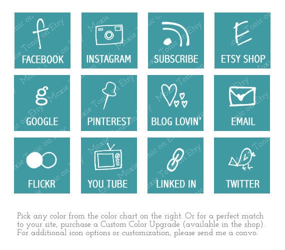 Web & Blog Buttons:12 Social Media Buttons For Your Blog