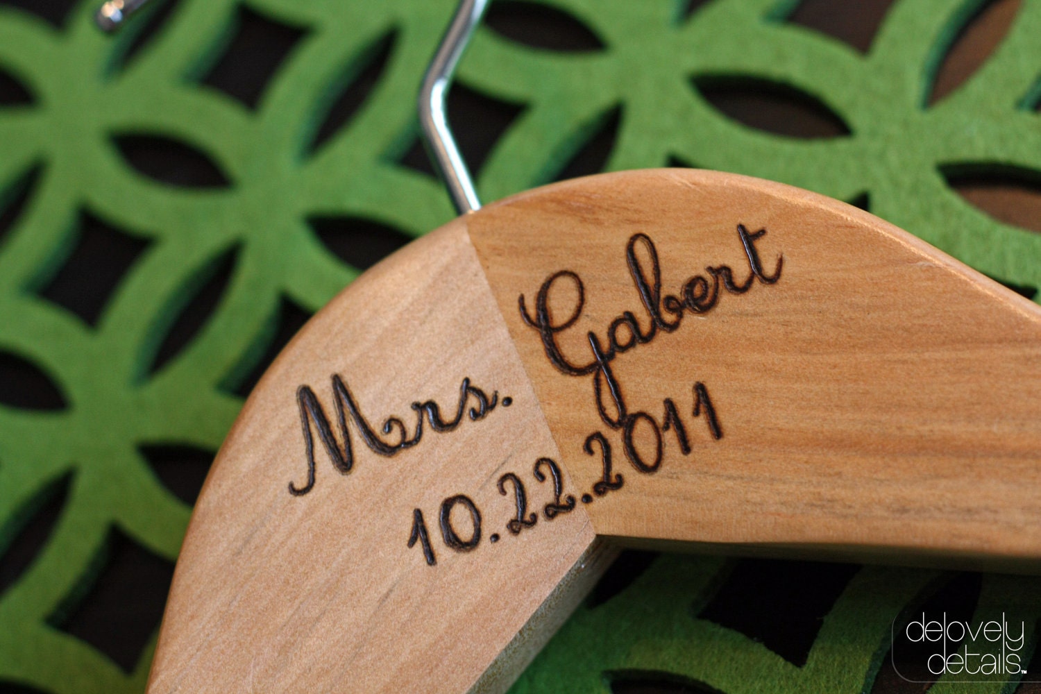 Customized/Personalized Bridal Hanger for Wedding Dress - Wooden