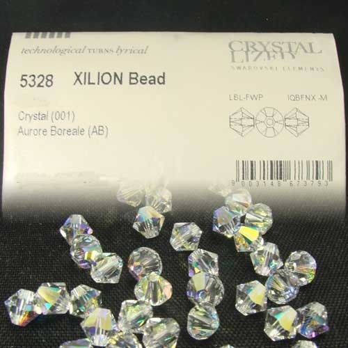 1 Org Pack of 288pcs Swarovski Crystal Beads 5328 8mm Xillion Beads - Crystal Clear AB - FREE SHIPPING