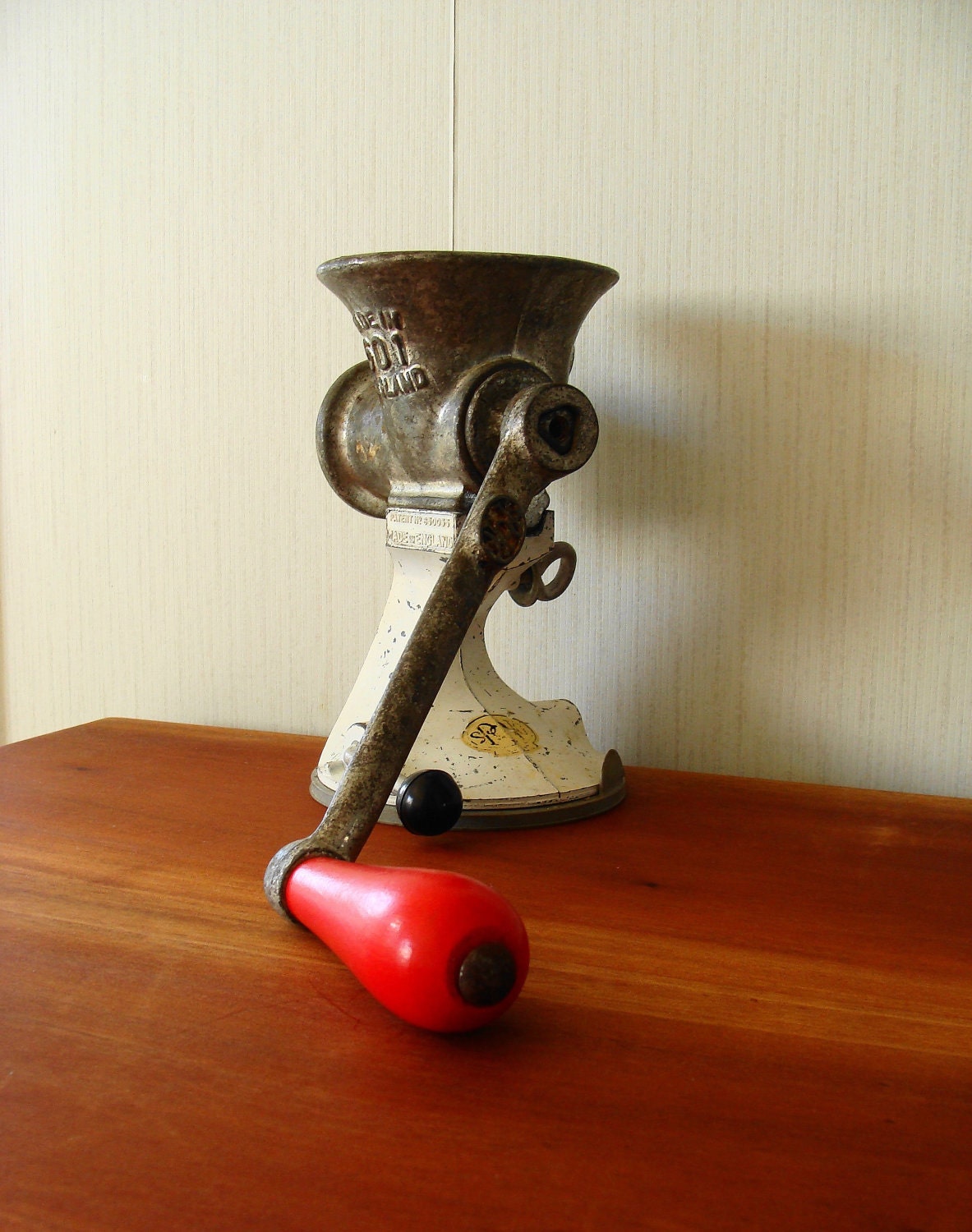 Vintage Industrial Meat Grinder Mid Century Spong and Co Ltd London Made in England