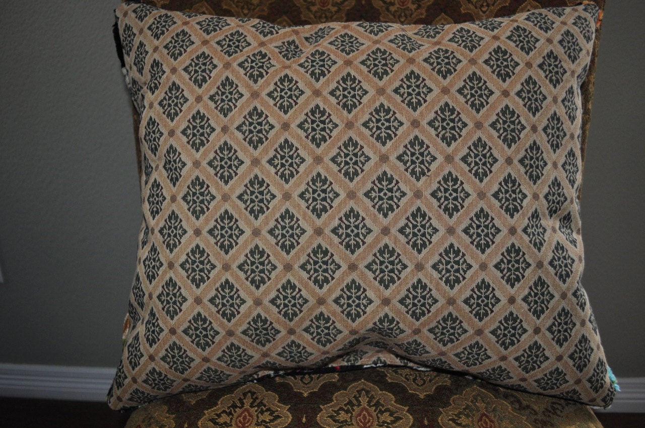 Vintage velvet tapestry stag deer pillow