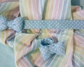 Blue Polka Dot Stuffed Bow Slap Bracelet