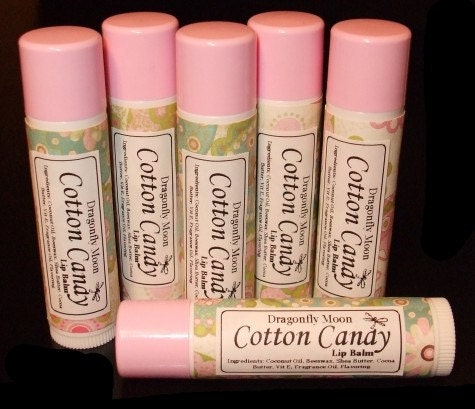 COTTON CANDY Flavored Beeswax & Shea Butter Lip Balm All Natural