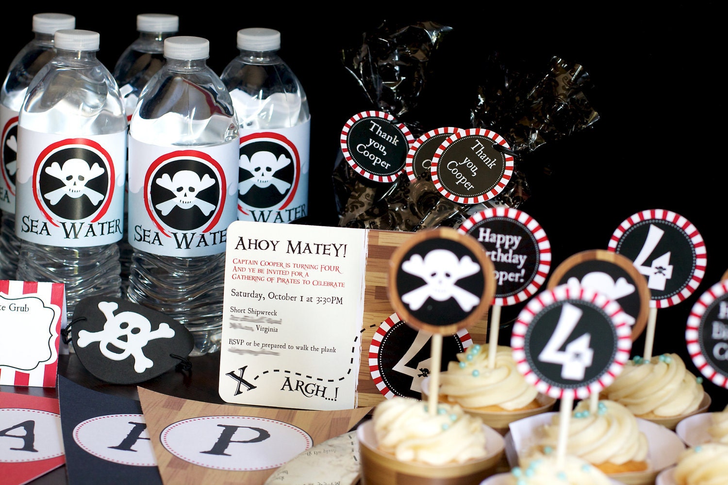 Pirate Party Decorations and Invitation Printable Birthday