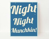 Midnight Blue, Night Night Art Print, Baby Boy's Room Wall Art, Modern baby's Wall Art, 8x10
