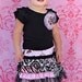 READY TO SHIP Size 2T Designer Ruffle Skirt with Flower Pin and Matching Yo Yo Headband