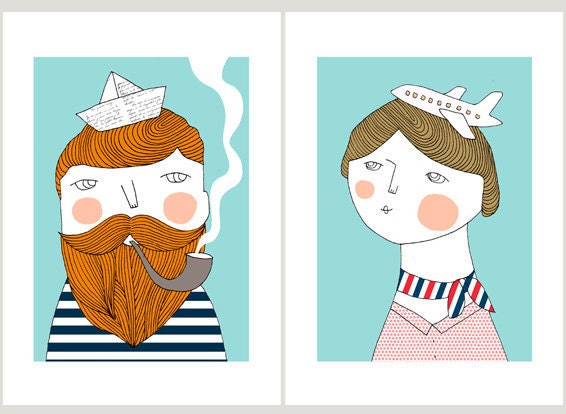 Bon voyage - prints - 8 x 11.5 - A4