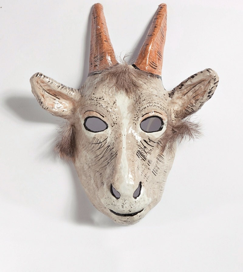 Paper mache goat mask