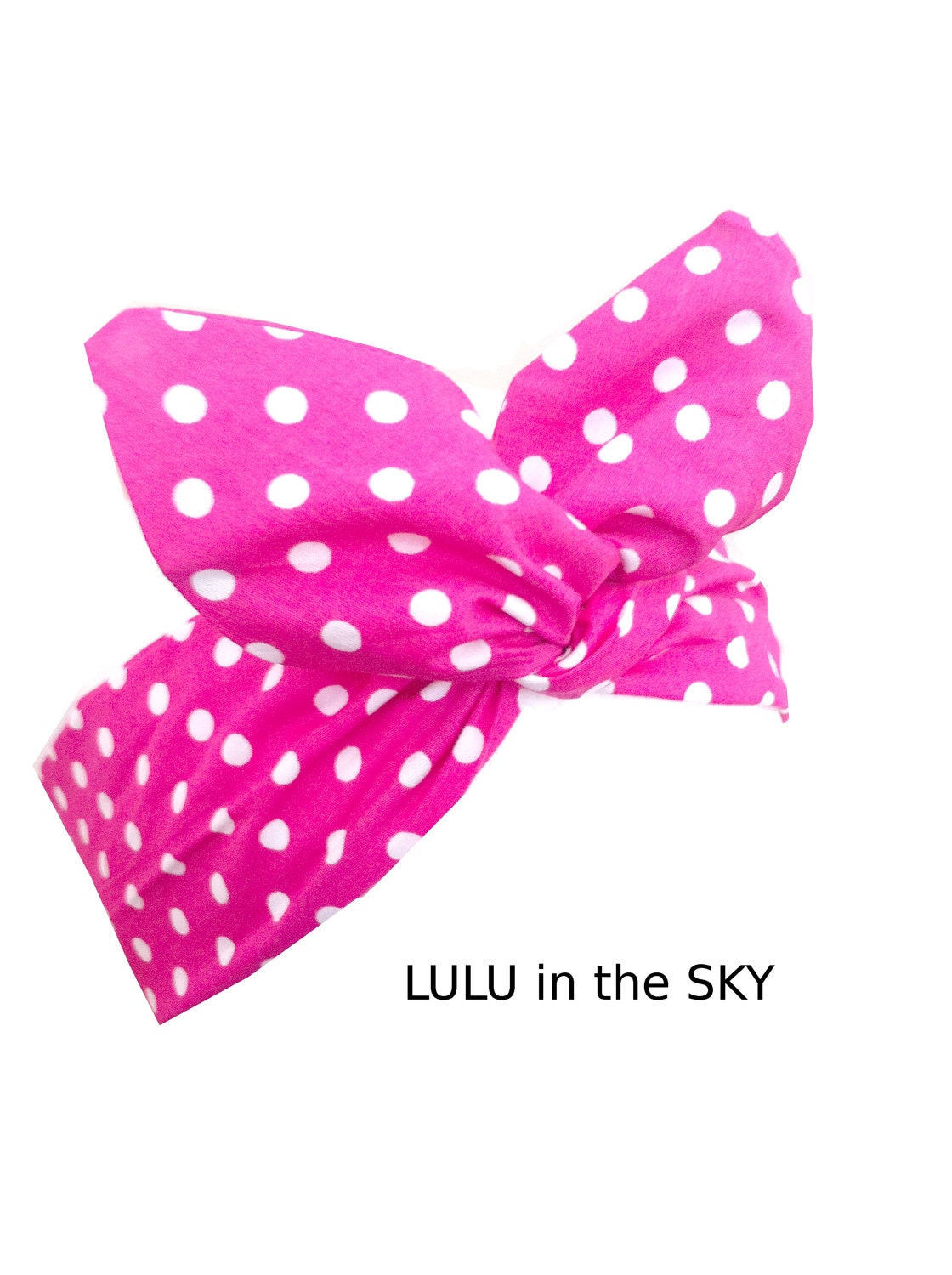 Pink & White Polka dot wire ROCKABILLY Pin Up Headband