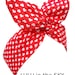 Rockabilly Wire Pin up Headband Red with small White Love Heart Print.. Hair Wrap