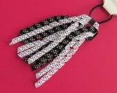 Ponytail Holder for Hair - Black and White Dots
