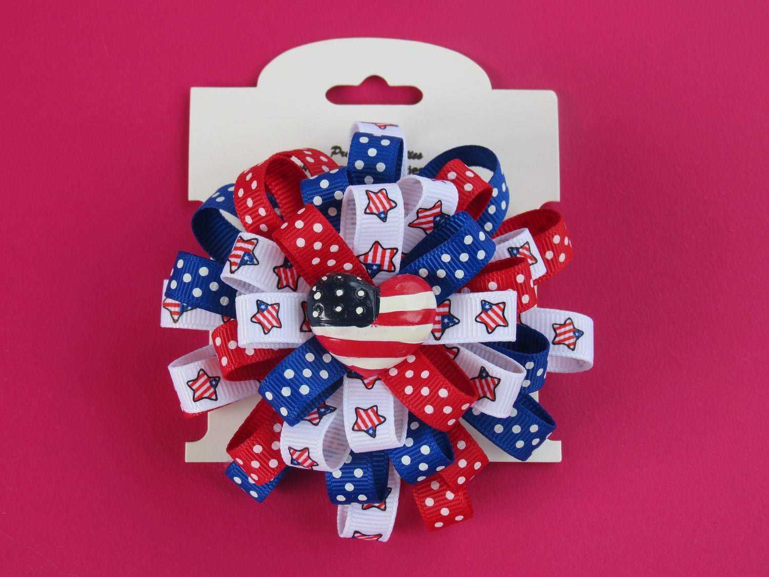 Flower Loop Hair Bow - Independence