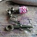 Sewing Charms, Scissors and Miniature Spool Charm Set, Charm Duo