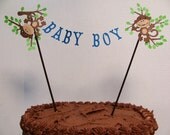 Custom Jungle Cake Banner Birthday Baby Boy Baby Shower Monkey Theme