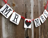 Wedding Garland MR & MRS Bride and Groom Banner Wedding Decoration Photo Prop