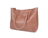 Leather Tote Bag (Everyday) - Top Grain Cognac Leather