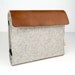 iPad Folio Case (Kitsilano) - Gray Wool Felt with Light Brown Leather