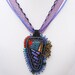 Dichroic fused glass necklace 214