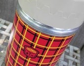 Thermos Red Plaid Vacuum Bottle Model 5254 - Pint Size with Polly Red Top, Vintage School Item, Hot or Cold Serving