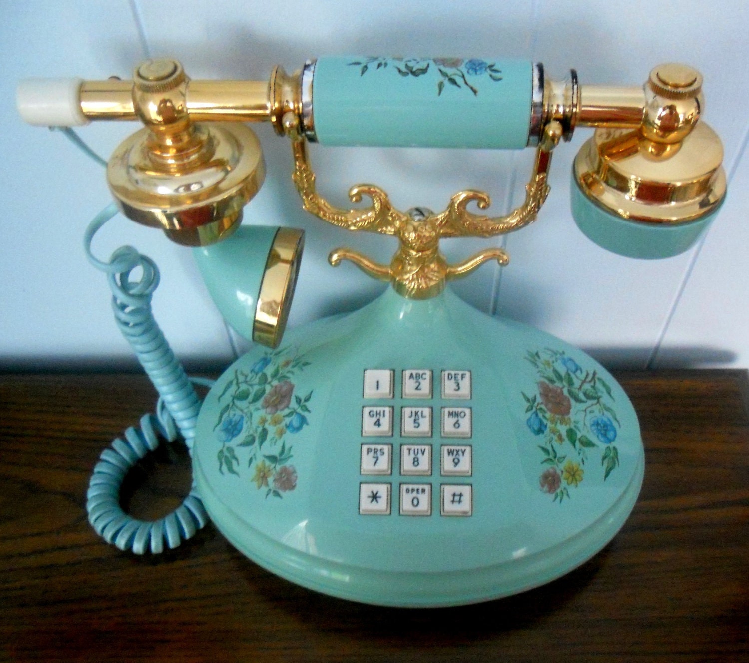 Vintage Blue Telephone - Empress Push Button Princess Style by Western Electric