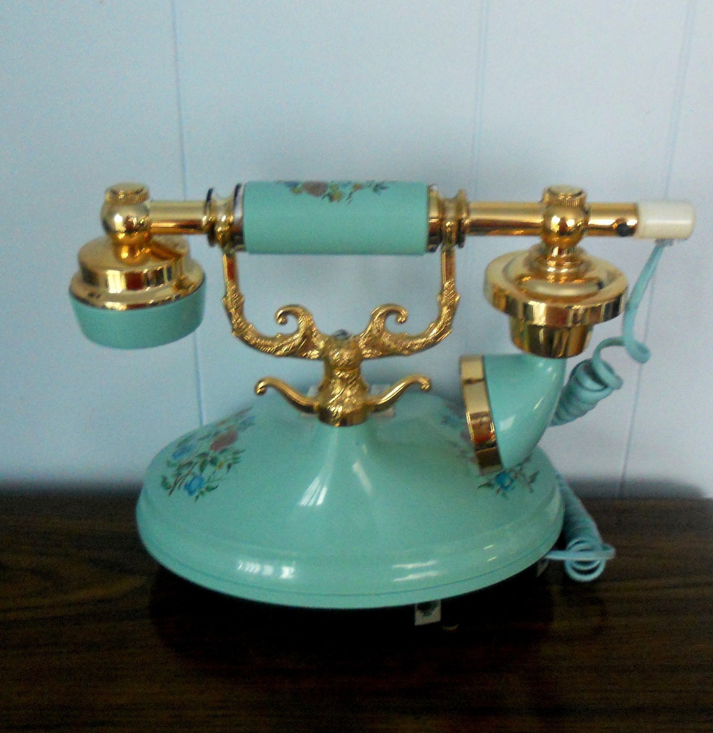 Vintage Blue Telephone - Empress Push Button Princess Style by Western Electric