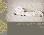 Custom Photo Birth Announcement Template "All You Need is Love"
