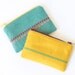 Coin Purse Yellow Embroidered Wool Felt