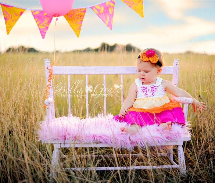 Raspberry Sherbert Fabric Garland - Perfect for a photo prop or decor for your next party.