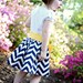 Navy and White Chevron Skirt with Buttercup Sash, Matching Rosette Shirt and Coordinating Bow.  Sizes 3 months - girls size 10.