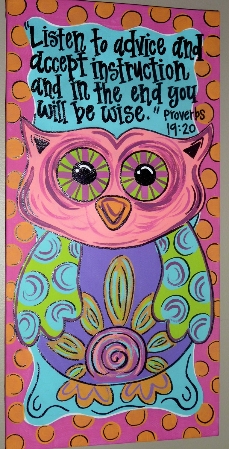 PAINTED OWL CANVAS... Super Cute