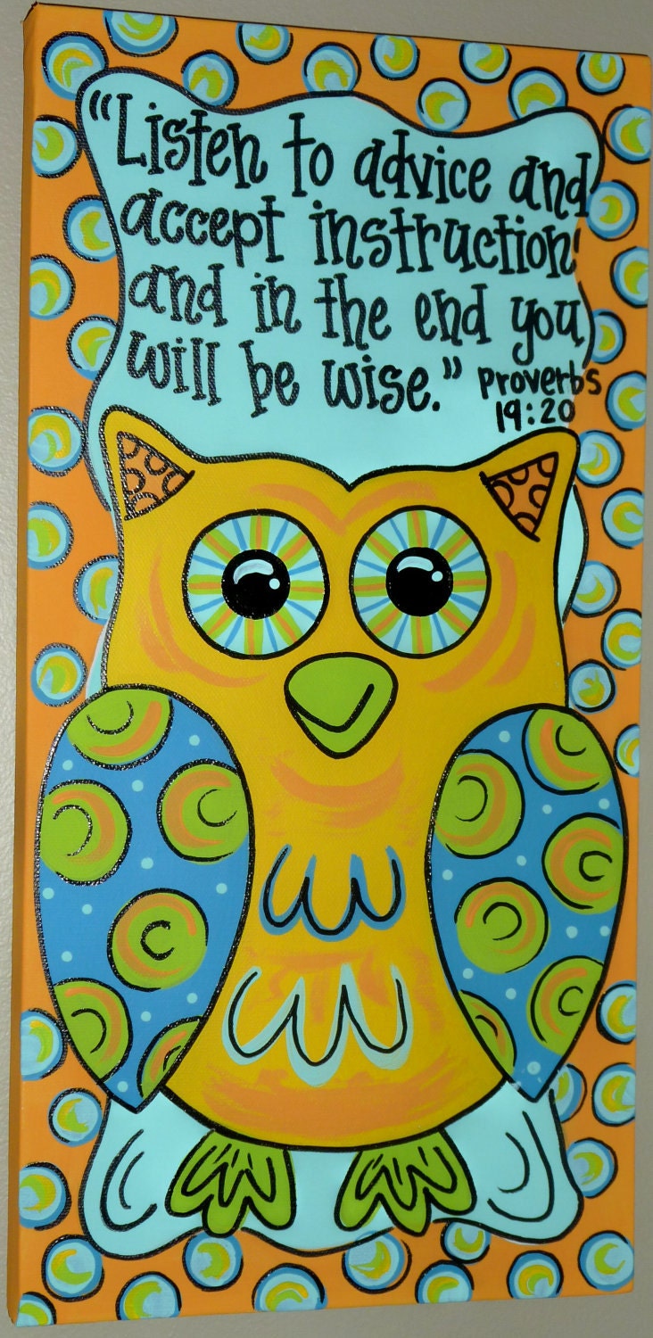 PAINTED OWL CANVAS... Super Cute