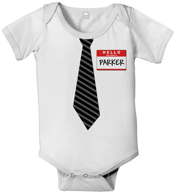 The New Guy - Tie Baby Onesie, Personalized Infant Geek, Geekery, Custom Boy Tie Bodysuit