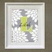 Childrens Art Print - Personalized Gray Mums 8x10 Baby Room Decor