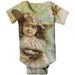 Baby Girl Onesie, Personalized Vintage Girl with Bird Nest, Infant Snapsuit,