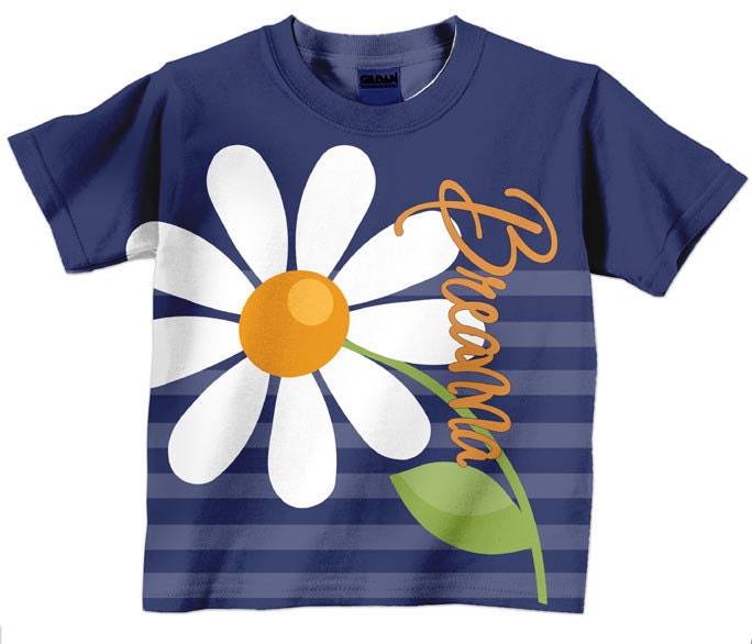 Daisy T-Shirt, Personalized Floral Shirt, Girls Clothing