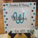 Personalized Porcelain Wedding or Anniversary Plate with 2 Champagne Flutes