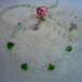 Clear and Green Crystal Quartz ,necklace.
