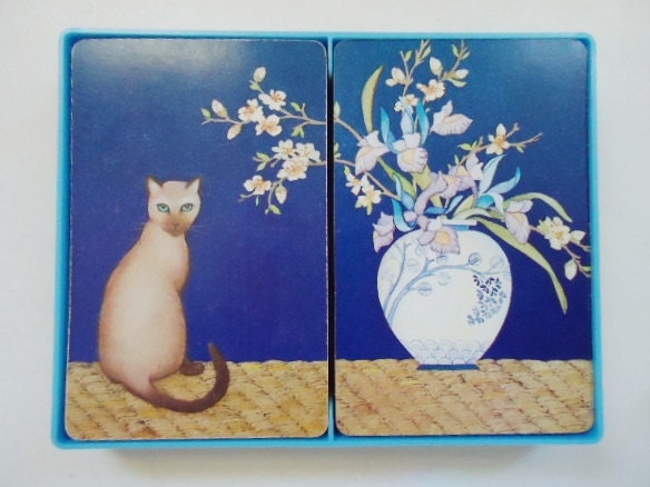 Lot of 3 Double Decks of Cards - Lot of 3 Double Playing Card Decks - Vintage Playing Cards - Dogs, Cats, Horses